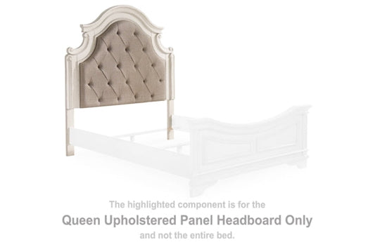 Realyn Chipped White Queen Uph Panel Headboard