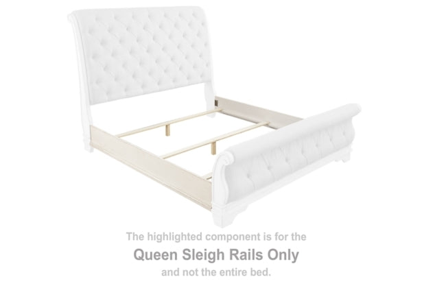 Realyn Chipped White Queen Sleigh Rails