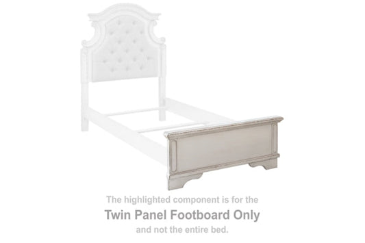 Realyn Chipped White Twin Panel Footboard