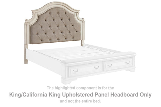 Realyn Chipped White King/Cal King Uph Panel Hdbd