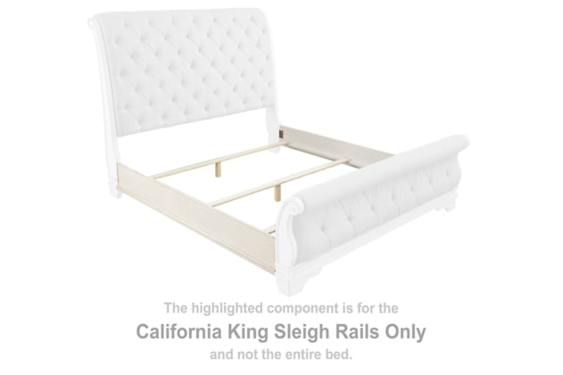 Realyn Chipped White Cal King Sleigh Rails