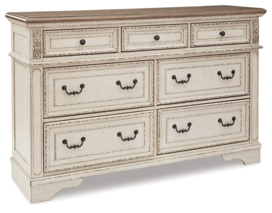 Realyn Chipped White Dresser (Large)
