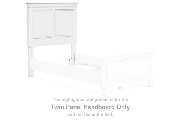 Fortman White Twin Panel Headboard