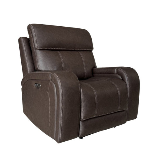 Newport Walnut Power Recliner w Popout Cup Holders