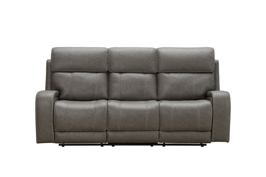 Newport Pewter Manual Sofa w Popout Cup Holders