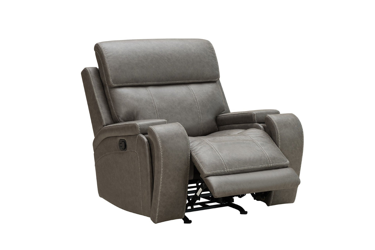 Newport Pewter Manual Rocker Recliner w Popout Cup Holders