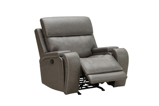 Newport Pewter Manual Rocker Recliner w Popout Cup Holders