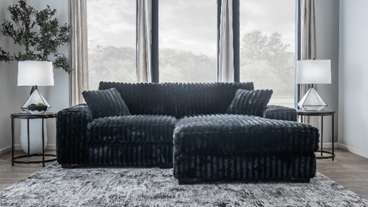 WREN BLACK SOFA REVERSIBLE CHAISE