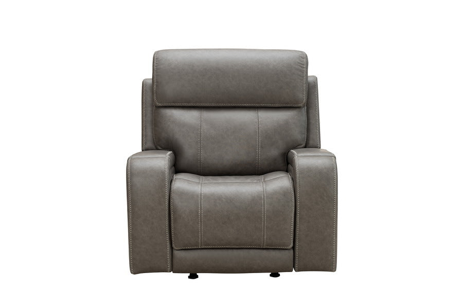 Newport Pewter Power Recliner w Popout Cup Holders