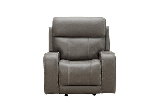 Newport Pewter Power Recliner w Popout Cup Holders