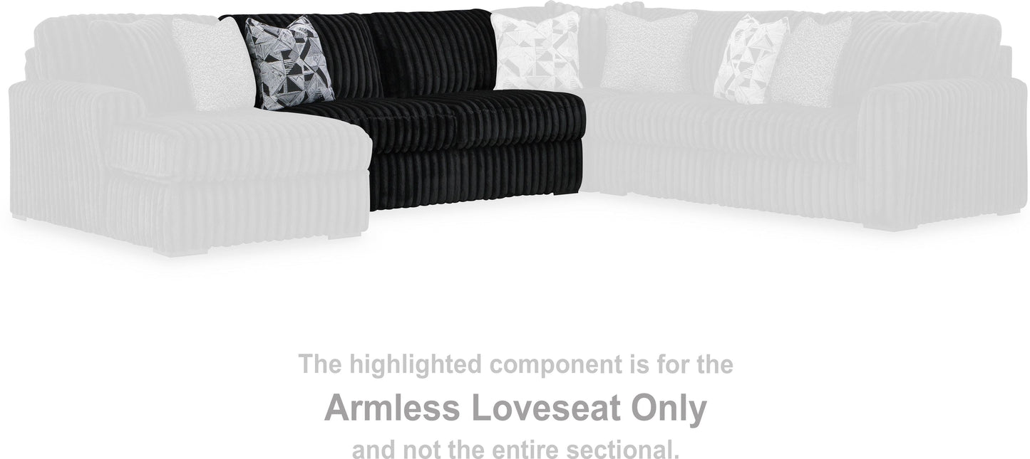Midnight Madness Onyx (Sectional) Armless Loveseat