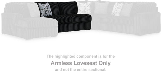 Midnight Madness Onyx (Sectional) Armless Loveseat