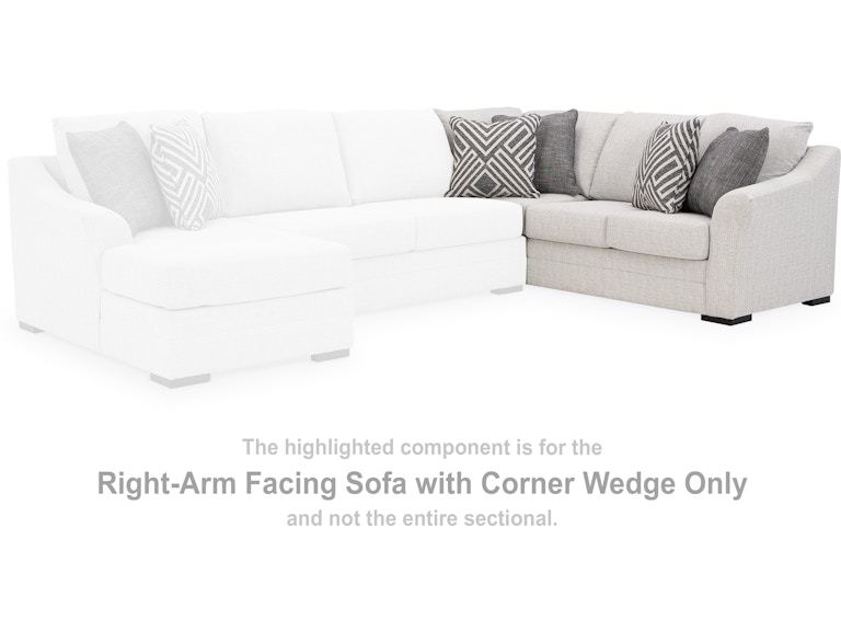 Koralynn Stone Nuvella (Sectional) RAF Sofa With Corner Wedge
