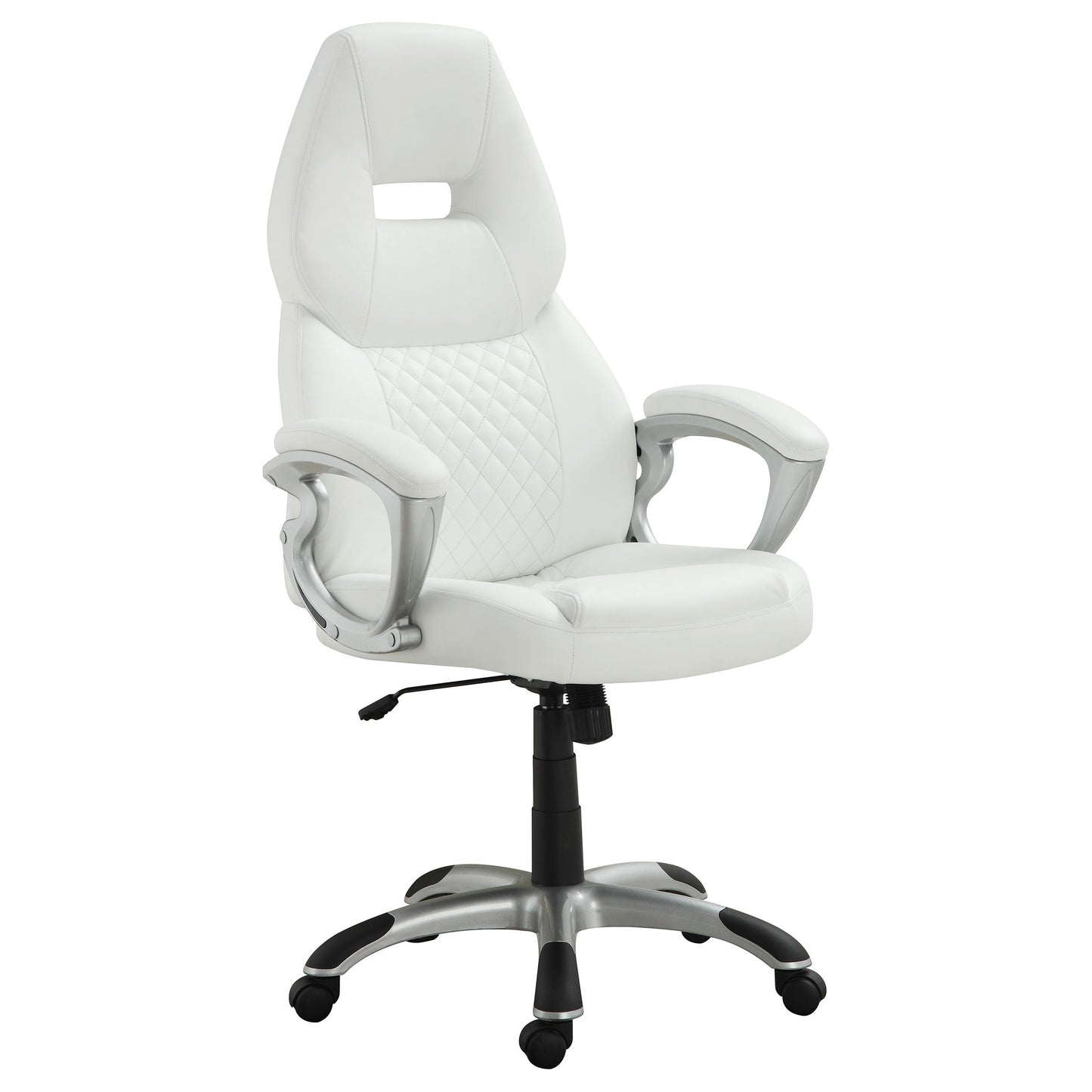 Bruce AdjusTable Height Office Chair White and Silver