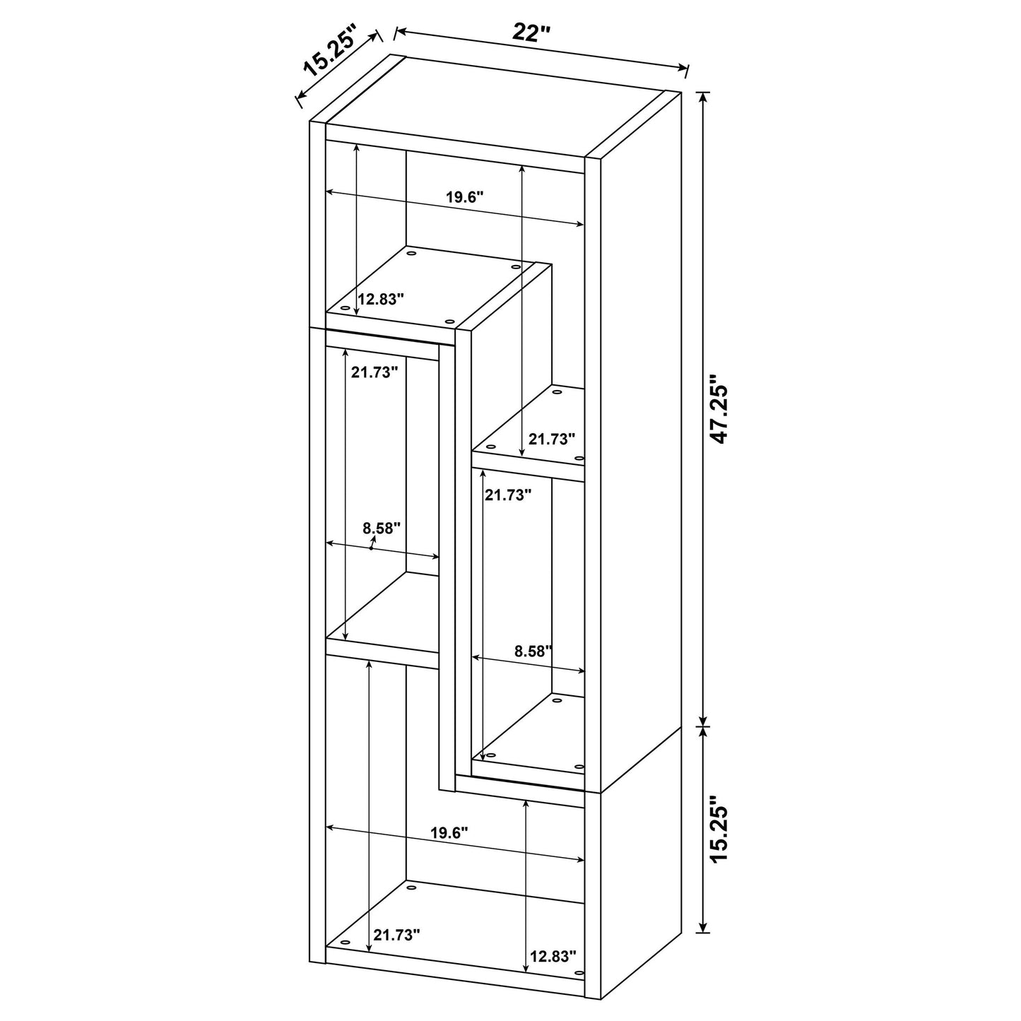 Velma Convertible TV Console and Bookcase White