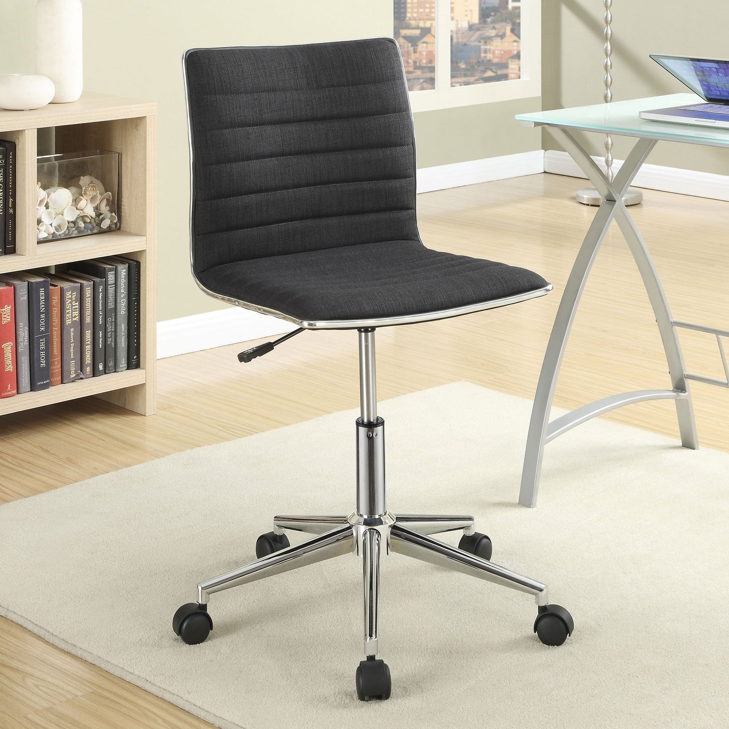 Chryses AdjusTable Height Office Chair Black and Chrome