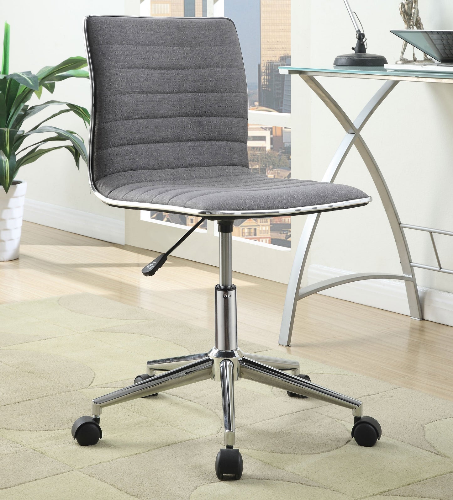Chryses AdjusTable Height Office Chair Grey and Chrome