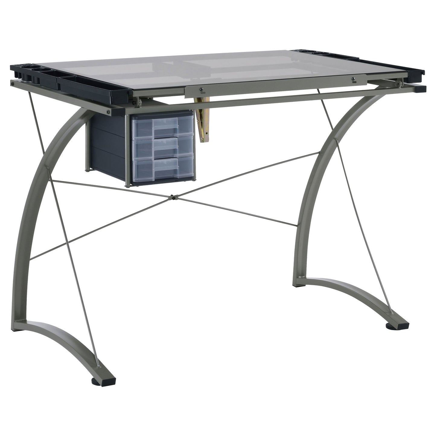 Melo 3-Drawer Drafting Desk Champagne