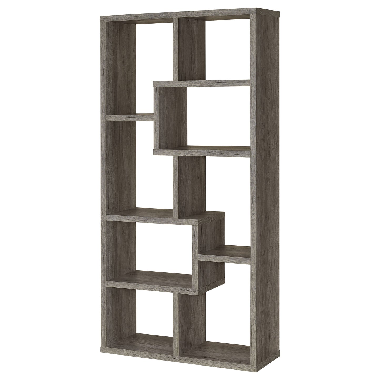 Theo 10-shelf Bookcase Grey Driftwood