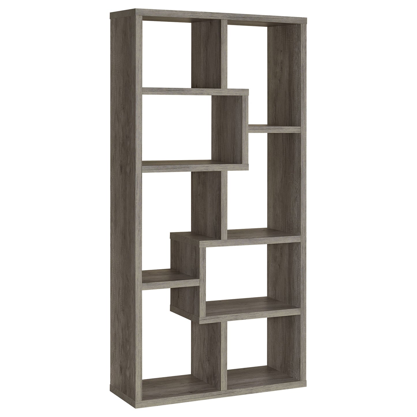 Theo 10-shelf Bookcase Grey Driftwood