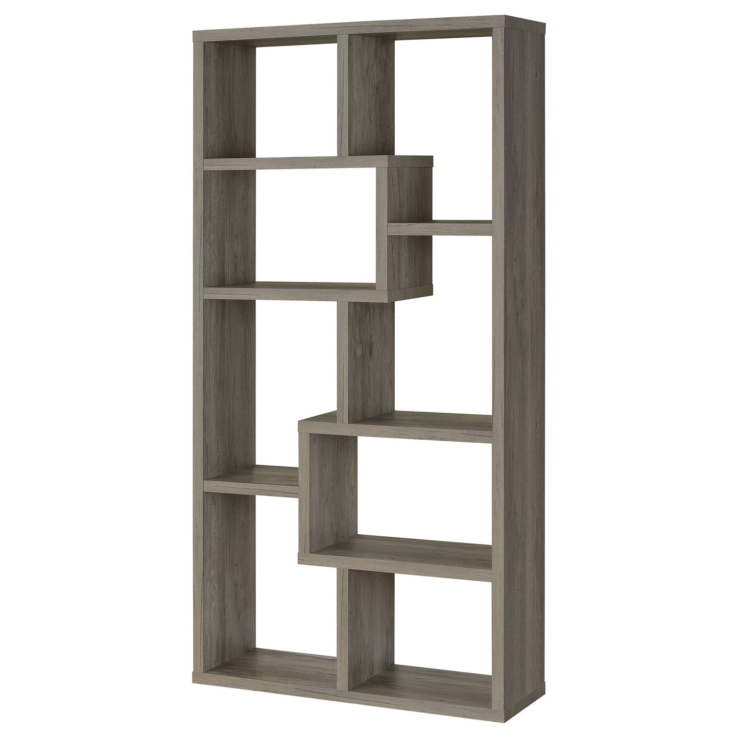 Theo 10-shelf Bookcase Grey Driftwood