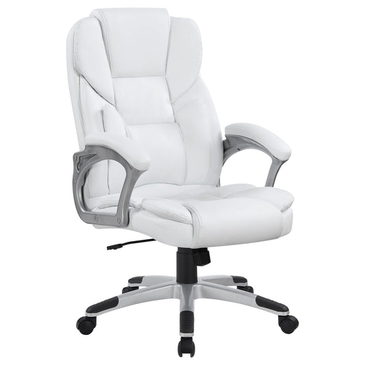 Kaffir AdjusTable Height Office Chair White and Silver