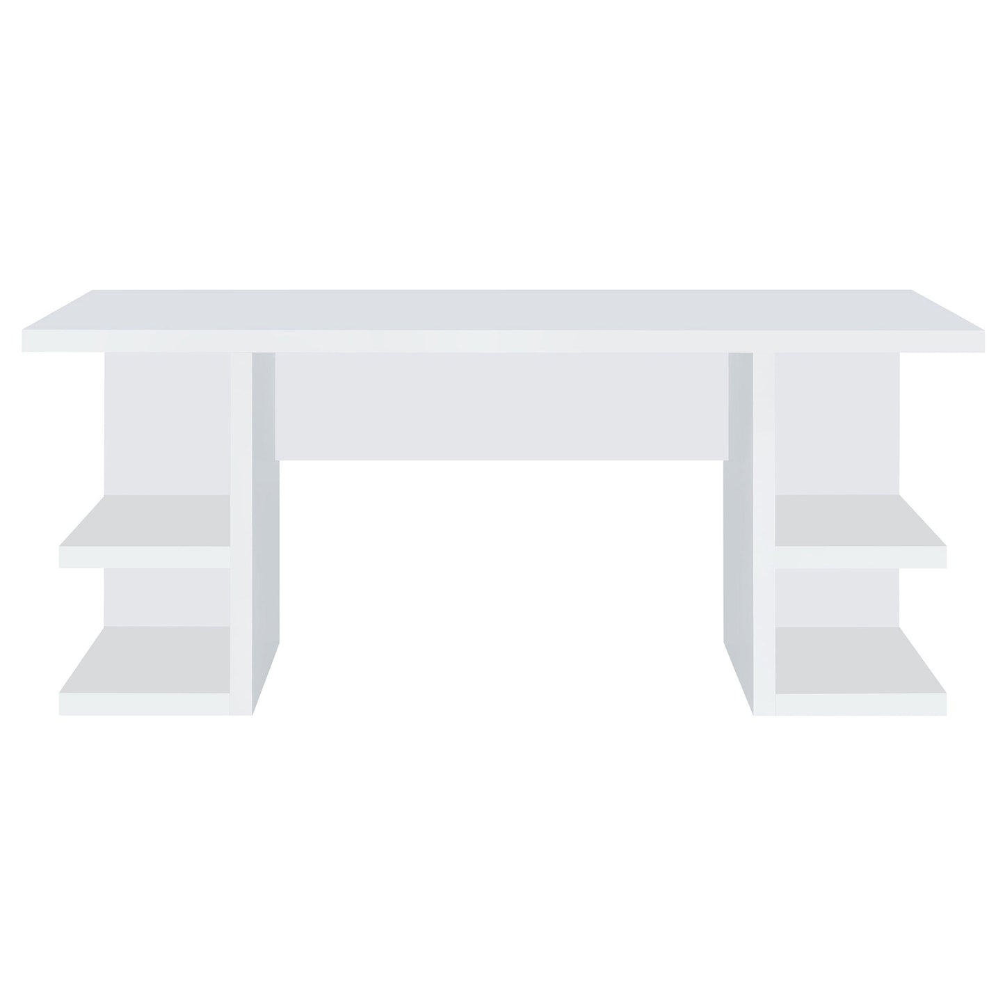 Alice Writing Desk White with Open Shelves