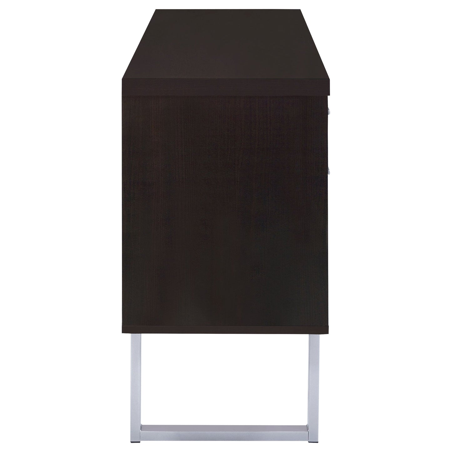 Lawtey 5-drawer Credenza with AdjusTable Shelf Cappuccino