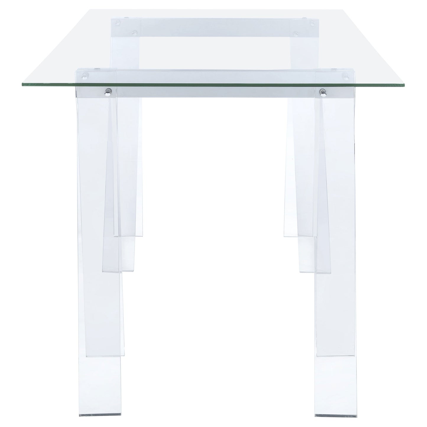 Amaturo Writing Desk with Glass Top Clear