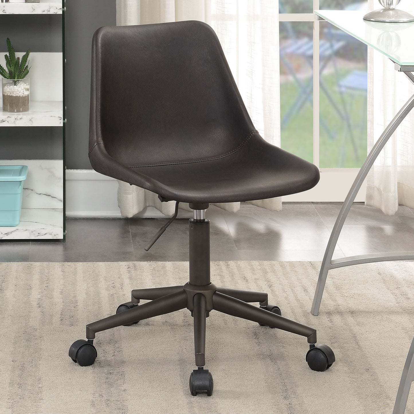Carnell AdjusTable Height Office Chair with Casters Brown and Rustic Taupe