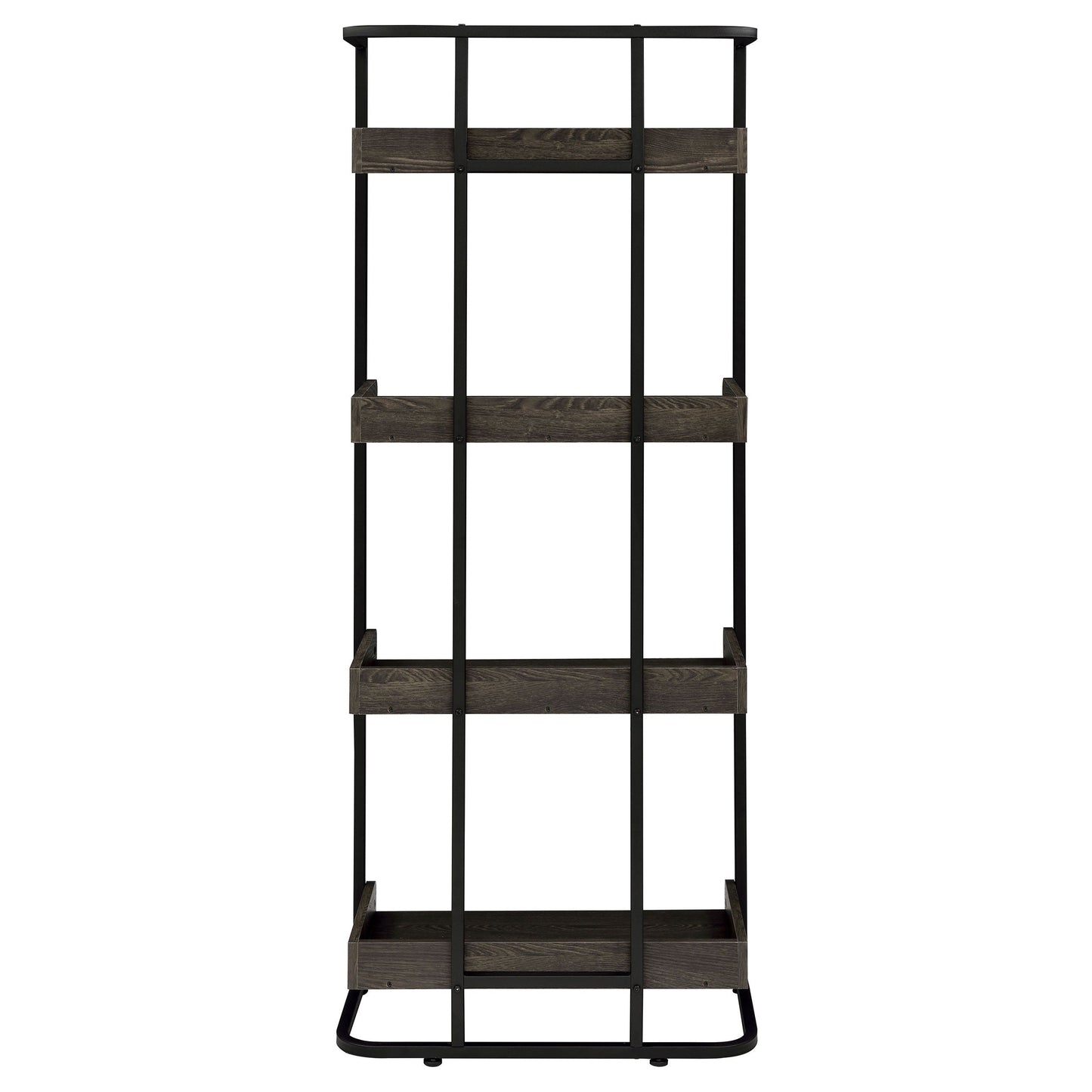 Ember 4-shelf Bookcase Dark Oak and Sandy Black
