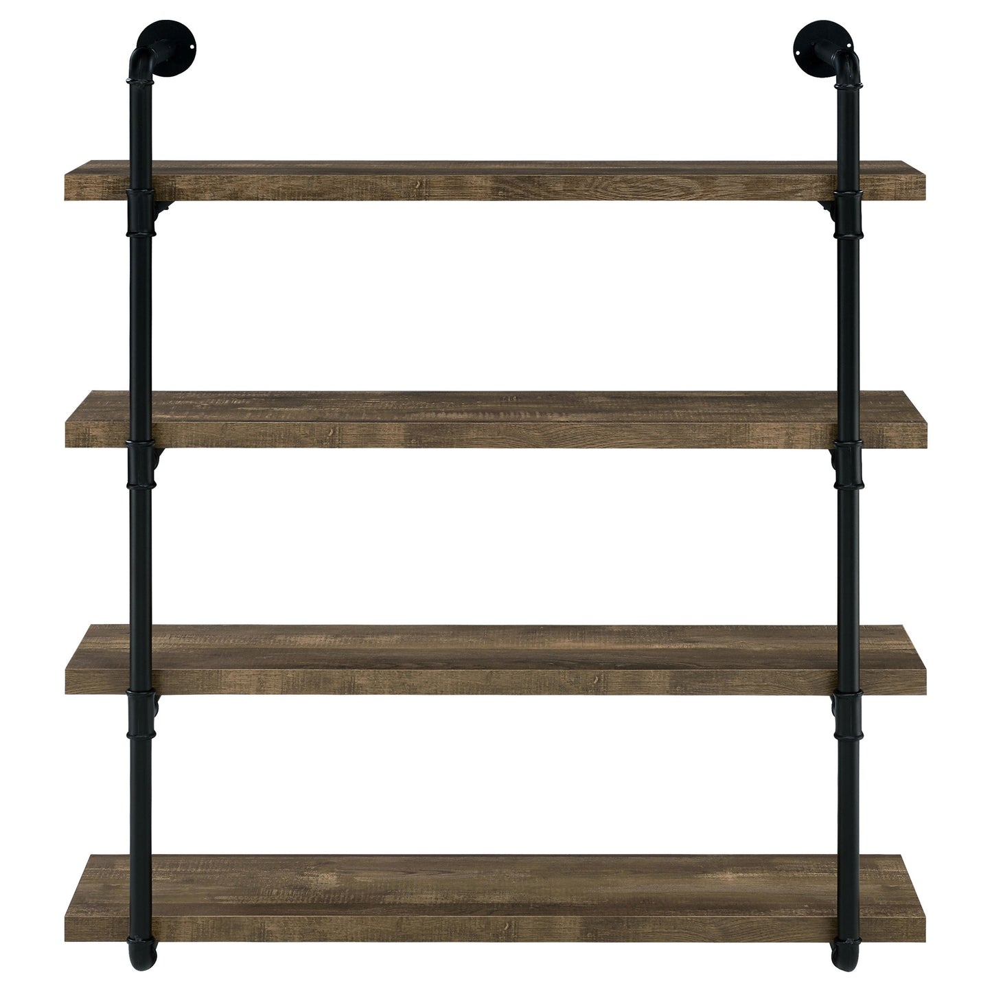 Elmcrest 40-inch Wall Shelf Black and Rustic Oak