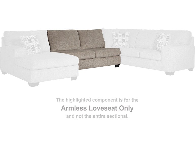 Ballinasloe Platinum Sectional Armless Loveseat