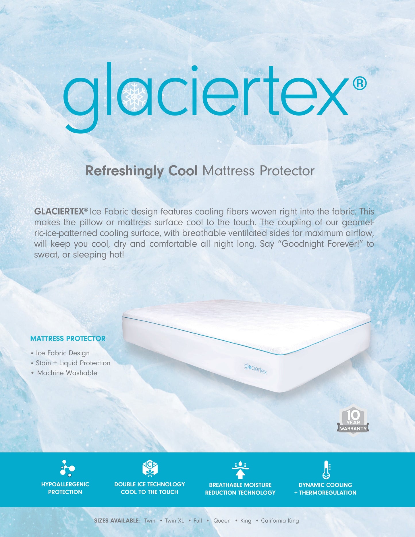 Glaciertex Mattress Protectors - Case of 6