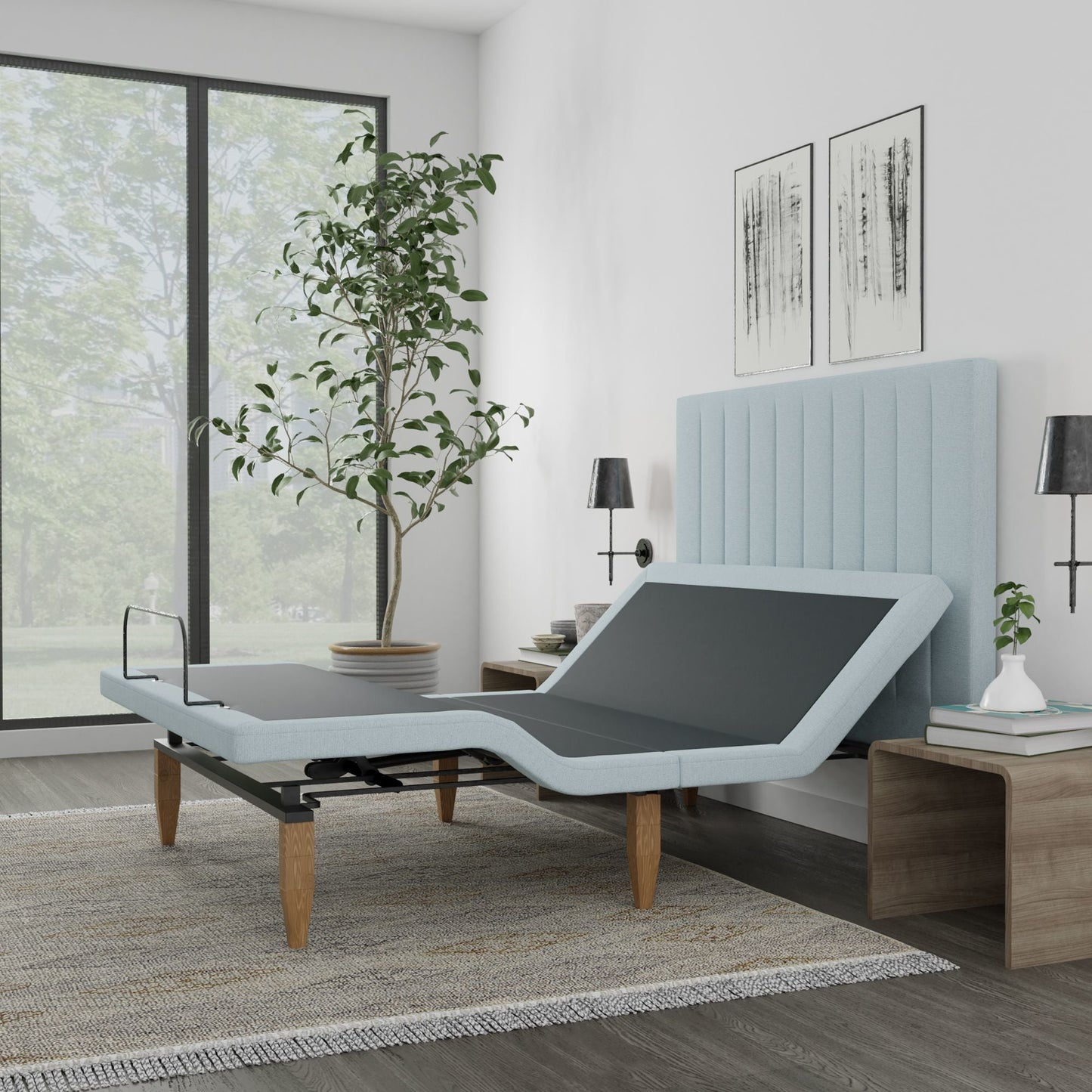 Alex Headboard Base Light Blue