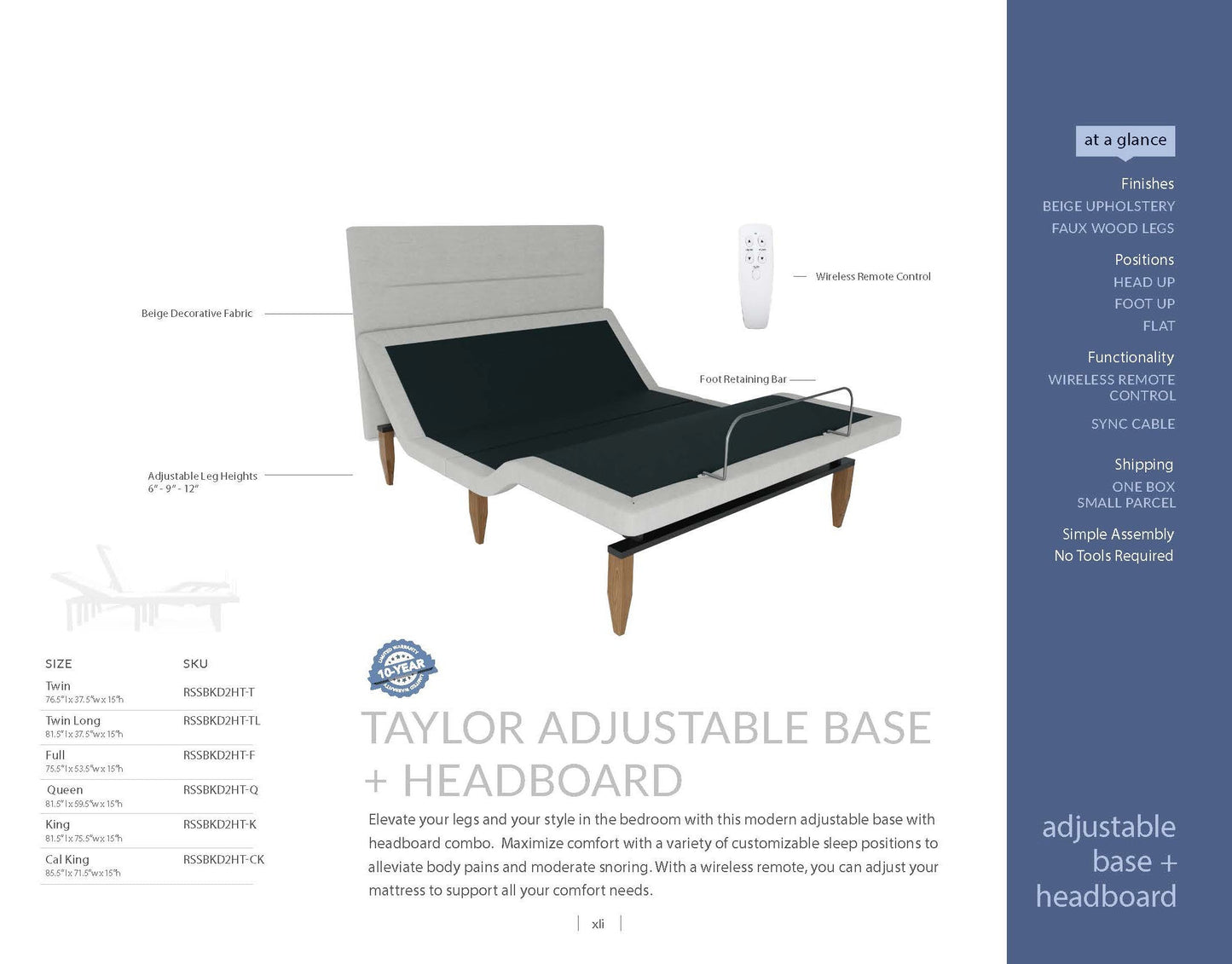 Taylor Headboard Base Beige