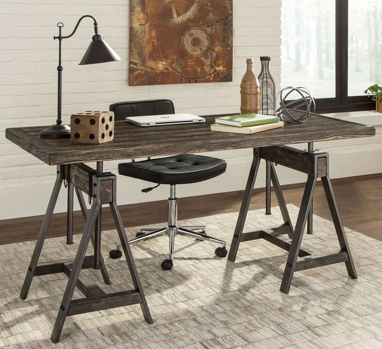 Delmar AdjusTable Writing Desk Burnished Cognac
