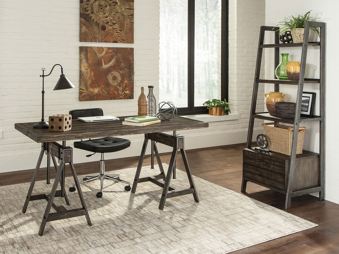 Delmar AdjusTable Writing Desk Burnished Cognac