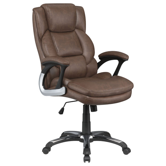 Nerris AdjusTable Height Office Chair with Padded Arm Brown and Black