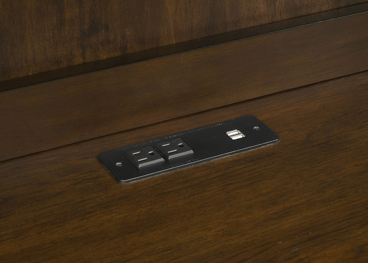 Marshall 10-drawer Credenza Desk With Hutch Dark Walnut and Gunmetal