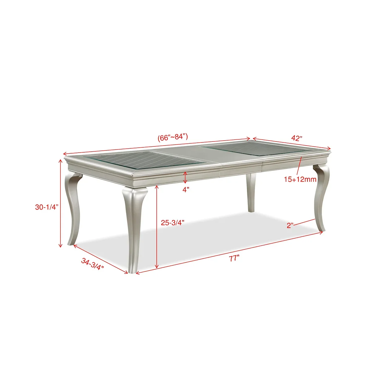 CALDWELL DINING TABLE (18 in LEAF)