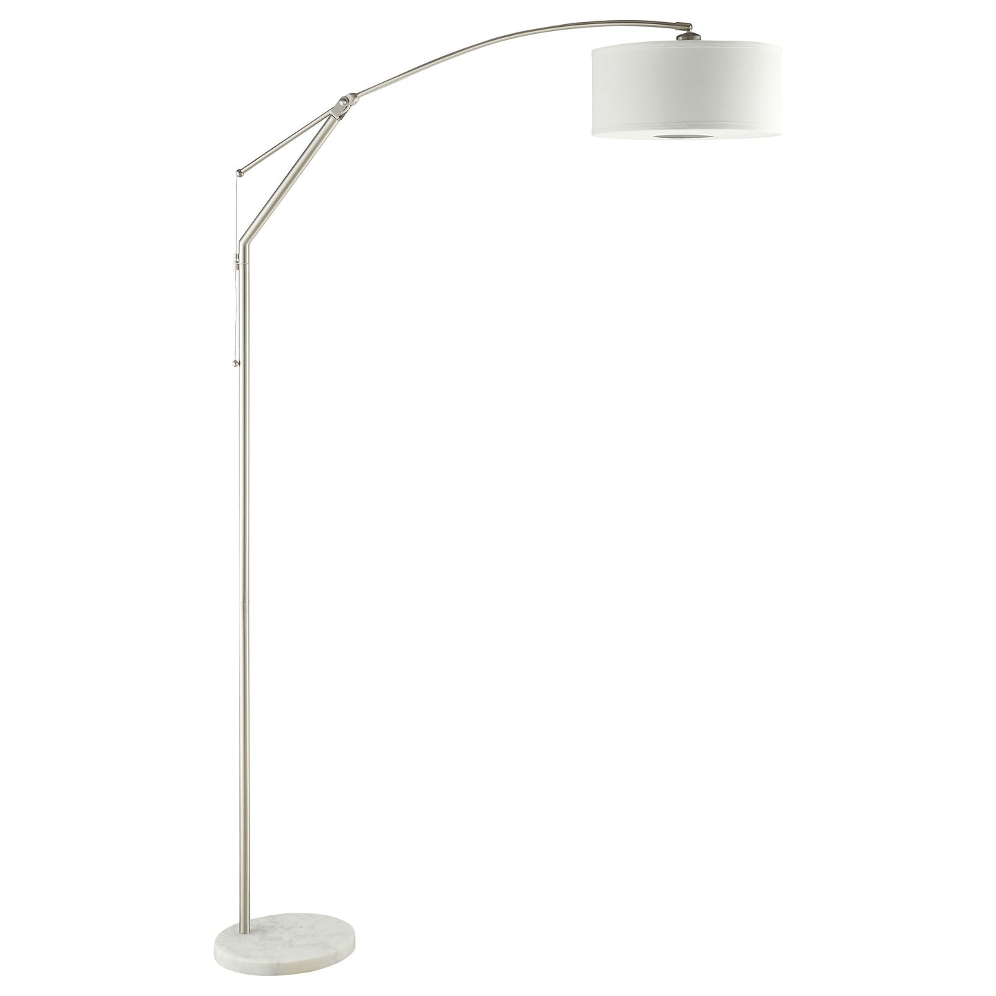 Moniz AdjusTable Arched Arm Floor Lamp Chrome and White