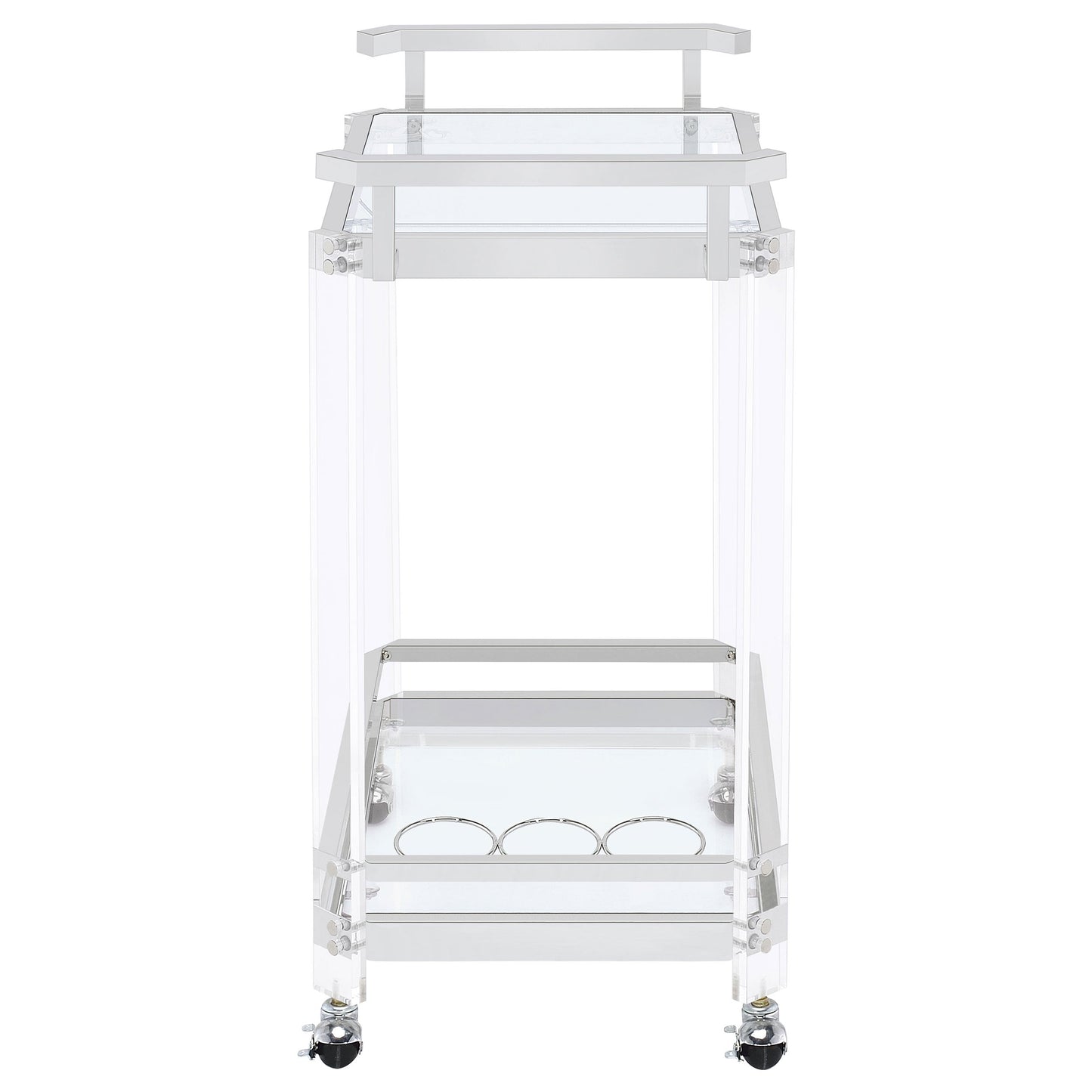 Jefferson 2-tier Glass Serving Cart Clear