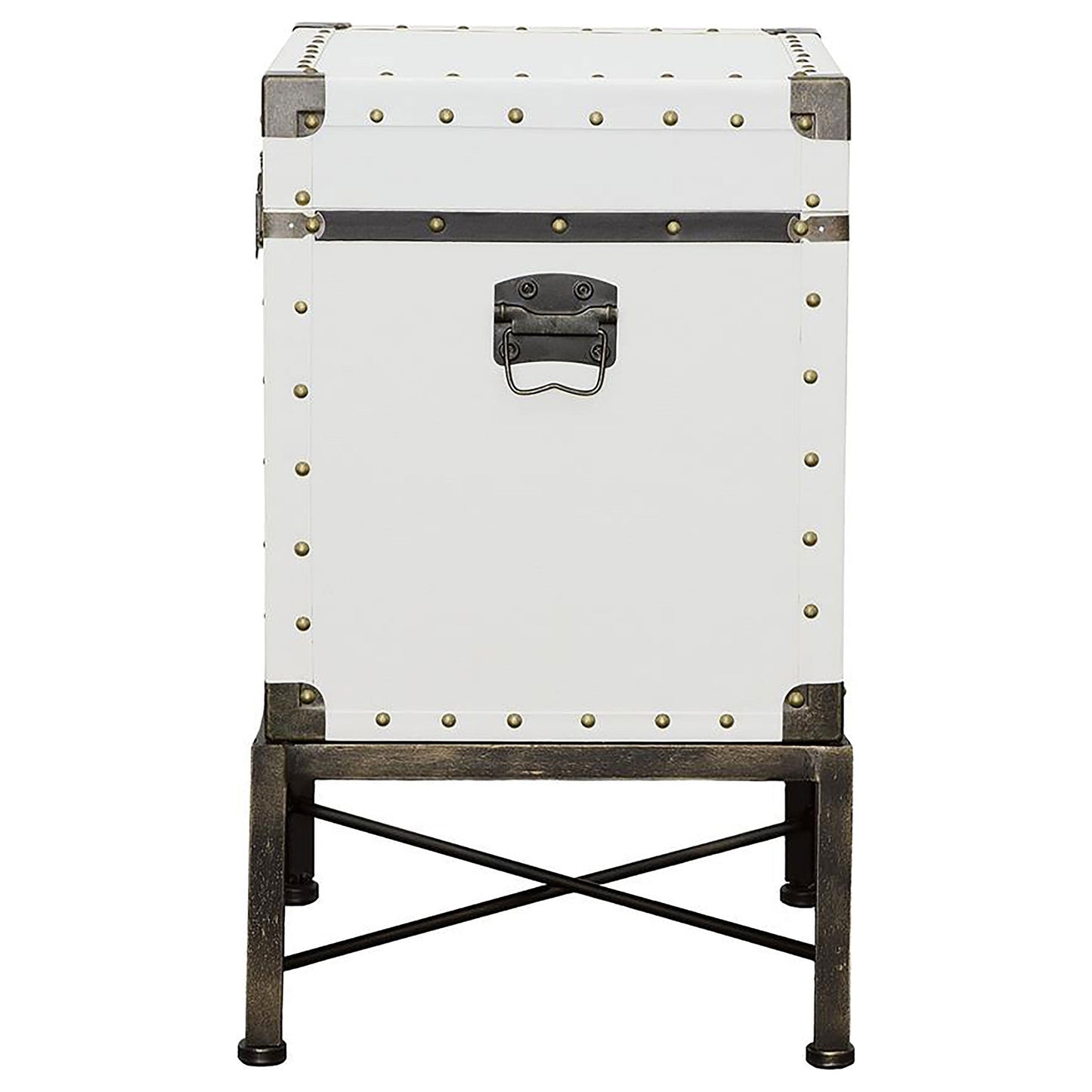 Nancy Accent Cabinet with Nailhead Trim White