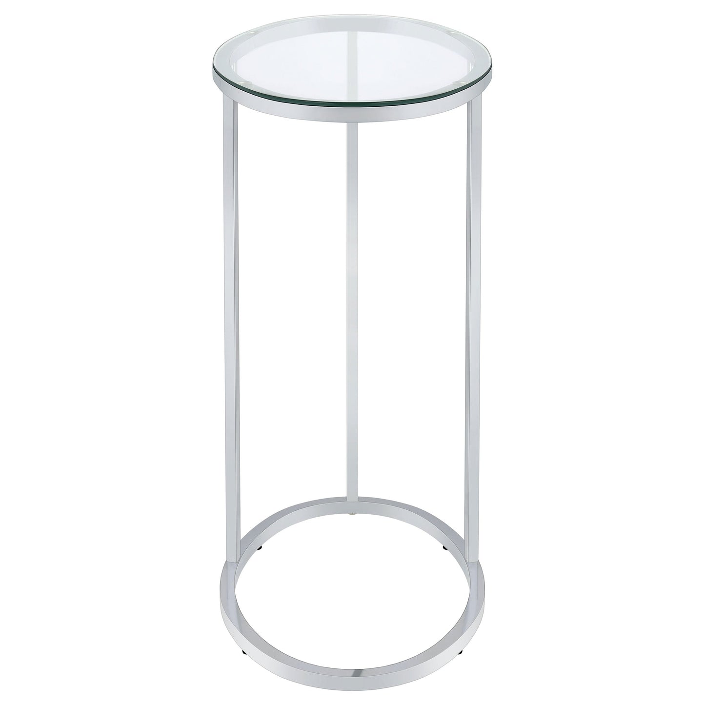 Kyle Oval Snack Table Chrome and Clear