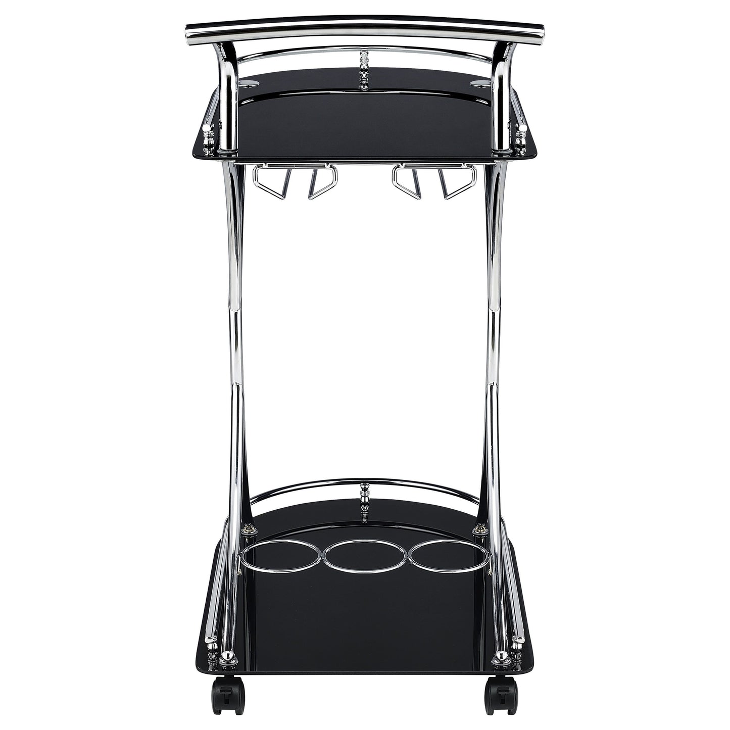 Elfman 2-shelve Serving Cart Chrome and Black