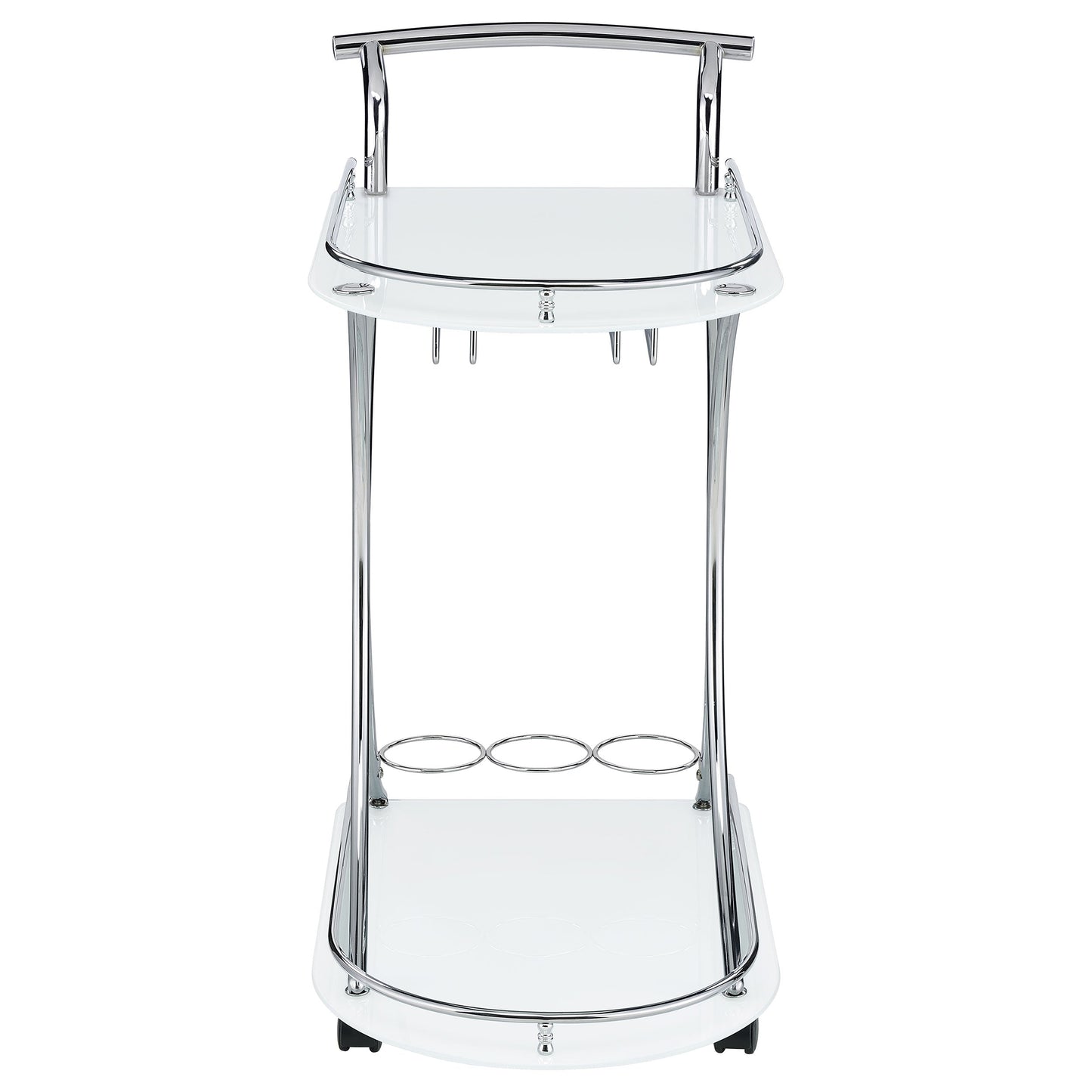 Elfman 2-shelve Serving Cart Chrome and White