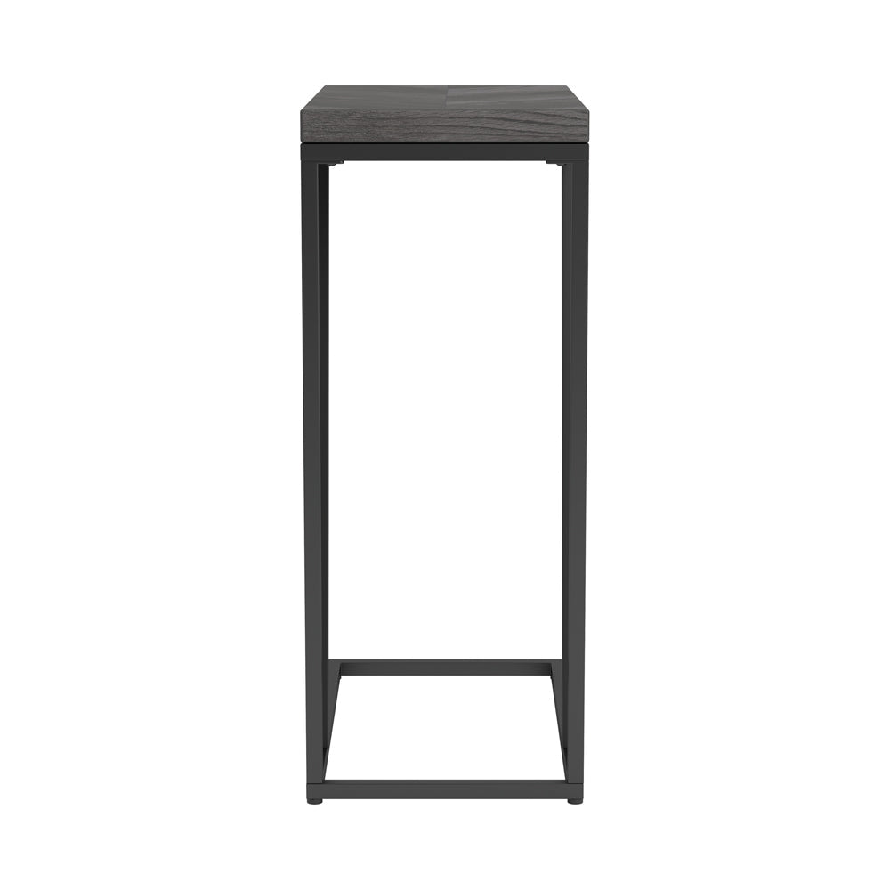 Sergio Chevron Rectangular Accent Table Rustic Grey