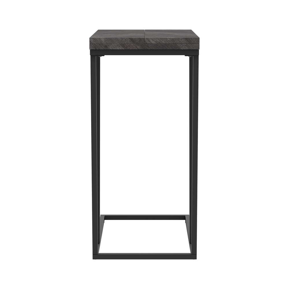 Carly Expandable Chevron Rectangular Accent Table Grey