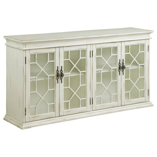 Kiara 4-door Accent Cabinet with AdjusTable Shelves White
